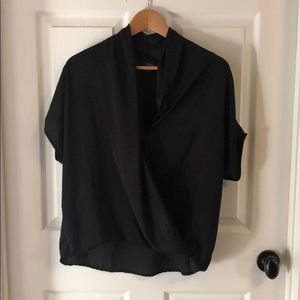 Short sleeve Faux Wrap Blouse